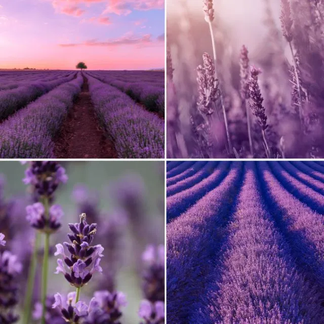 Fiori di lavanda essiccati, i campi in fiore prima della lavorazione