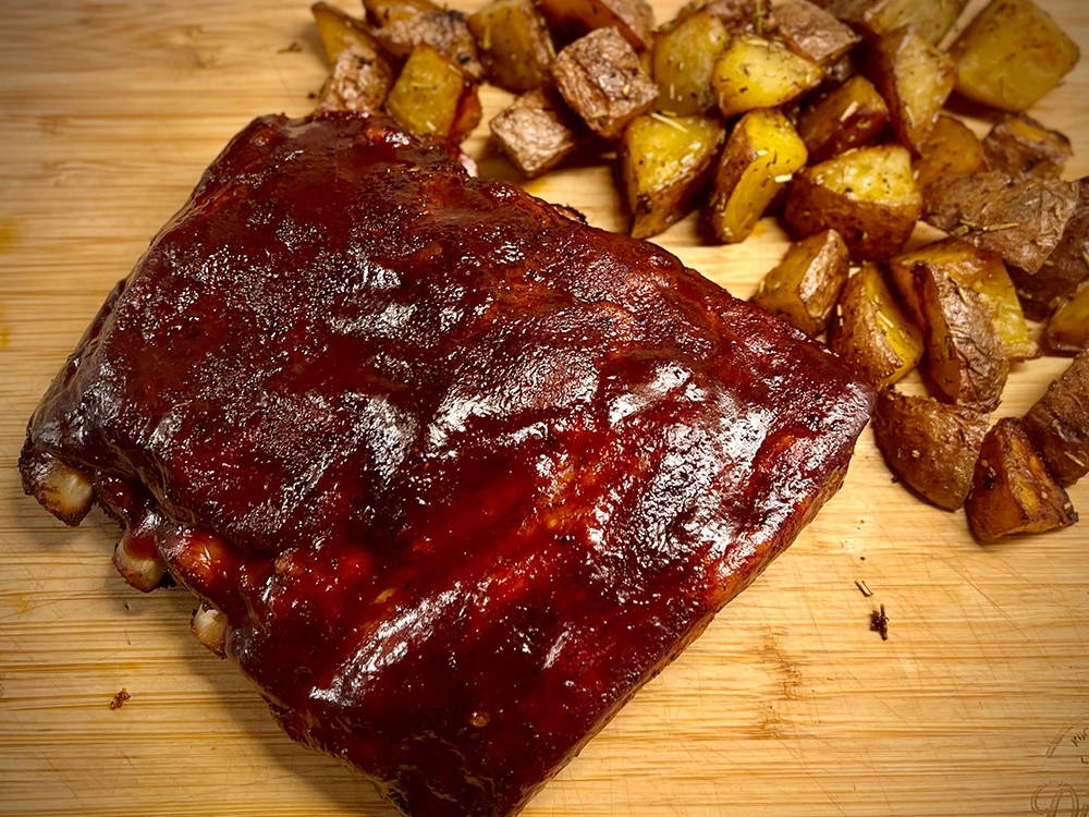 Ribs laccate con salsa barbecue - American bbq